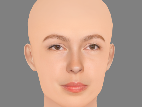 Brittany Allen Head - Sin pelo - Cabeza de baja poli para juego Modelo 3D