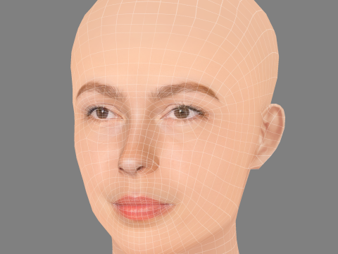 Brittany Allen Head - Sin pelo - Cabeza de baja poli para juego Modelo 3D