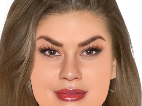 Brittany Cartwright Head - Geen haar - Laag poly hoofd voor wild 3D Model