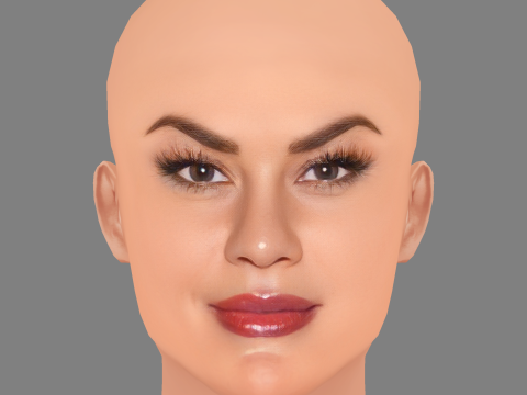 Brittany Cartwright Head - Tanpa Rambut - Kepala poli rendah untuk permainan Model 3D