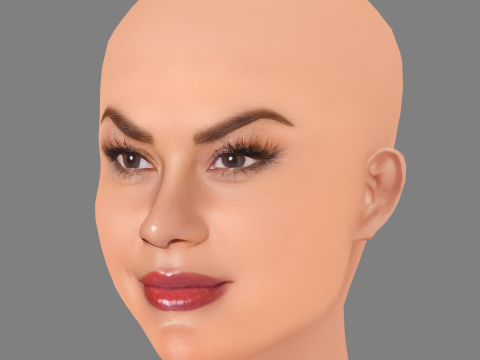 Brittany Cartwright Head - Tanpa Rambut - Kepala poli rendah untuk permainan Model 3D