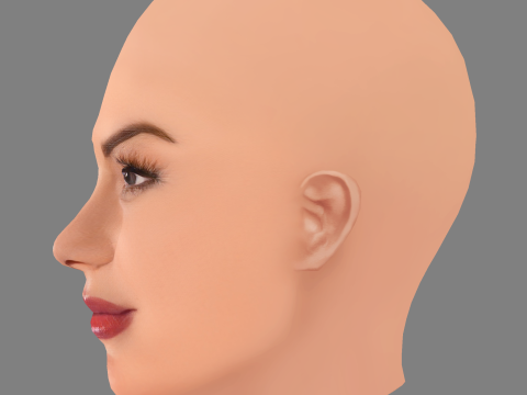 Brittany Cartwright Head - Tanpa Rambut - Kepala poli rendah untuk permainan Model 3D