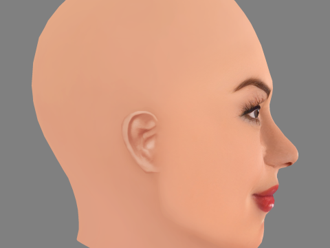 Brittany Cartwright Head - Tanpa Rambut - Kepala poli rendah untuk permainan Model 3D