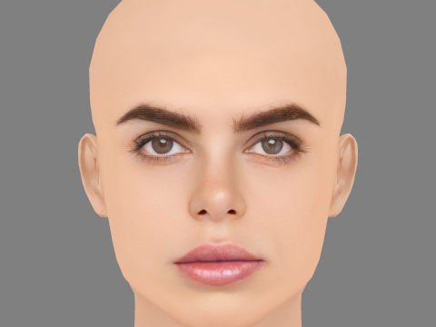 Brooks Nader Head - Sin pelo - Cabeza de baja poli para juego Modelo 3D