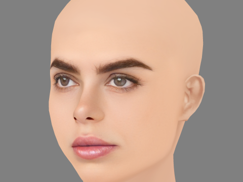 Brooks Nader Head - Sin pelo - Cabeza de baja poli para juego Modelo 3D