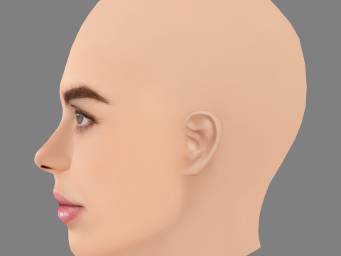 Brooks Nader Head - Sin pelo - Cabeza de baja poli para juego Modelo 3D