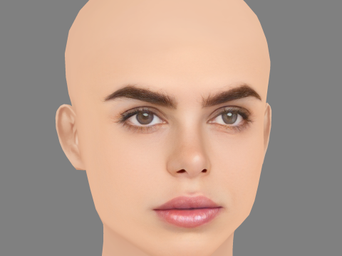Brooks Nader Head - Sin pelo - Cabeza de baja poli para juego Modelo 3D