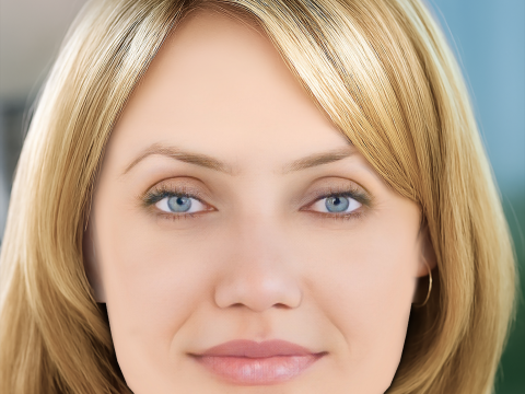 卡梅隆迪亚兹头 - 无头发 - 低聚游戏头 3D 模型