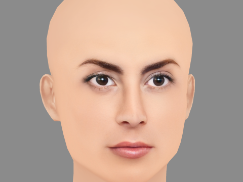 Camille Fishel Head - Tanpa Rambut - Kepala poli rendah untuk permainan Model 3D