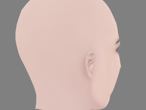 Camille Razat Head - 无头发 - 低聚游戏头 3D 模型