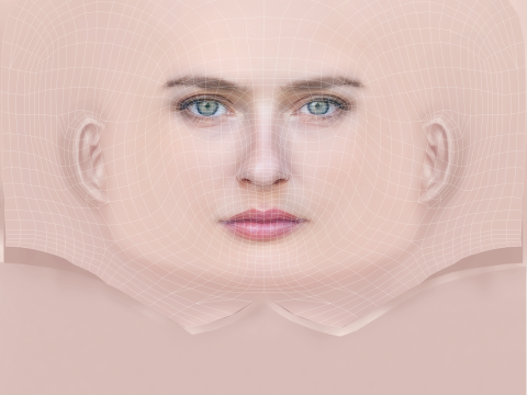 Camille Razat Head - 无头发 - 低聚游戏头 3D 模型