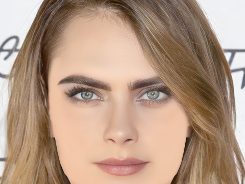 Cara Delevingne Head - Tanpa Rambut - Kepala poli rendah untuk permainan Model 3D