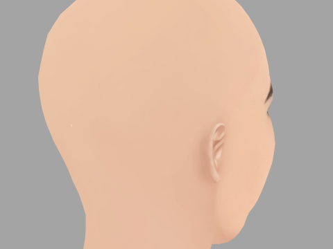 Cabeza de Cara Delevingne - Sin pelo - Cabeza de baja poli para juego Modelo 3D