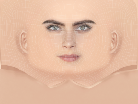 Cabeza de Cara Delevingne - Sin pelo - Cabeza de baja poli para juego Modelo 3D