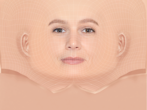 Carey Mulligan ヘッド - 髪なし - ゲーム用の低ポリヘッド 3Dモデル