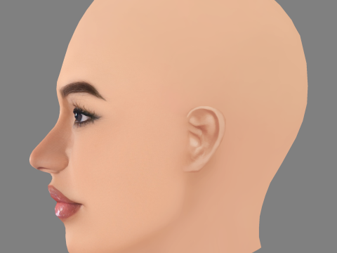 Cassie Ventura 헤드 - 머리카락 없음 - 게임용 로우 폴리 헤드 3D 모델