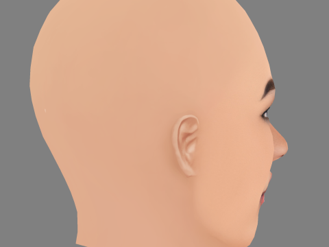 Cassie Ventura 헤드 - 머리카락 없음 - 게임용 로우 폴리 헤드 3D 모델