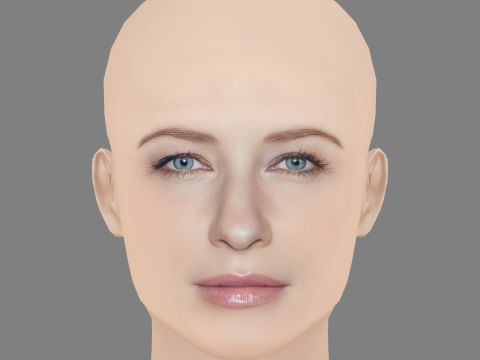Cate Blanchett Head - No Hair - Low poly head for game 3D Model