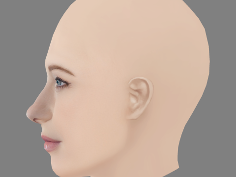 Cate Blanchett Head - No Hair - Low poly head for game 3D Model