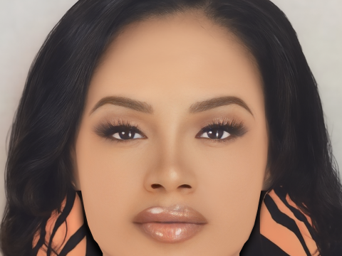 Голова Шанте Адамс - без волос - низкополигональная голова для игры 3D Модель