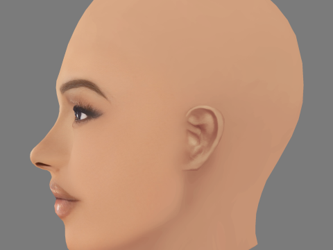 Testa di Chante Adams - Senza capelli - Testa in poliestere basso per il gioco Modello 3D