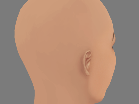 Testa di Chante Adams - Senza capelli - Testa in poliestere basso per il gioco Modello 3D