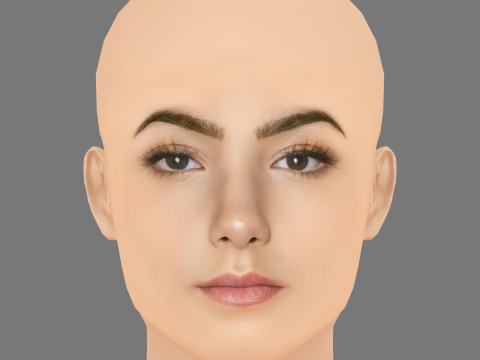 Charli D Amelio Head - No Hair - Low poly head for game 3D Model