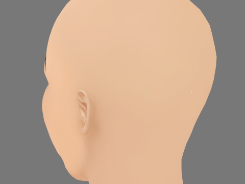 Charli D Amelio Head - No Hair - Low poly head for game 3D Model