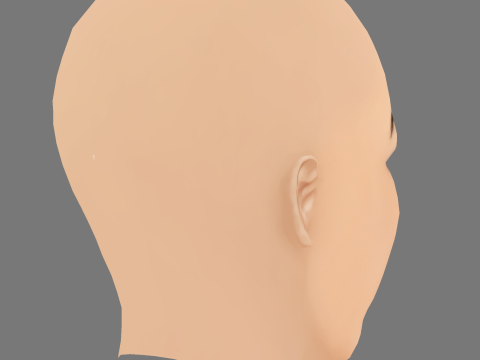 Charli D Amelio Head - No Hair - Low poly head for game 3D Model
