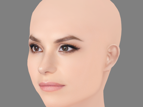 Charlotte Riley Head - Sem cabelo - Cabeça baixa poli para jogo Modelo 3D