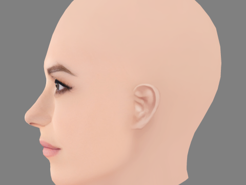 Charlotte Riley Head - Sem cabelo - Cabeça baixa poli para jogo Modelo 3D