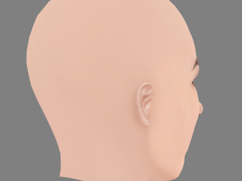 Charlotte Riley Head - Sem cabelo - Cabeça baixa poli para jogo Modelo 3D