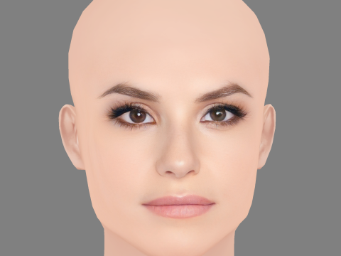 Charlotte Riley Head - Sem cabelo - Cabeça baixa poli para jogo Modelo 3D