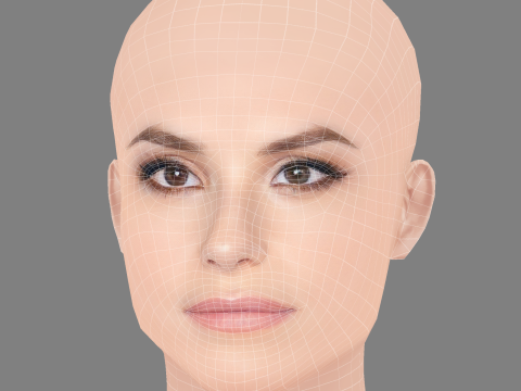 Charlotte Riley Head - Sem cabelo - Cabeça baixa poli para jogo Modelo 3D