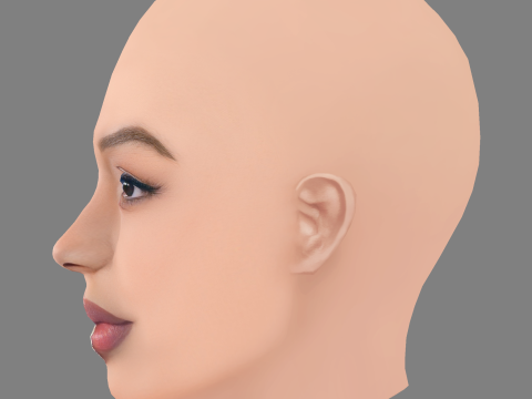 Chloe Bailey Head - 无头发 - 低聚游戏头 3D 模型