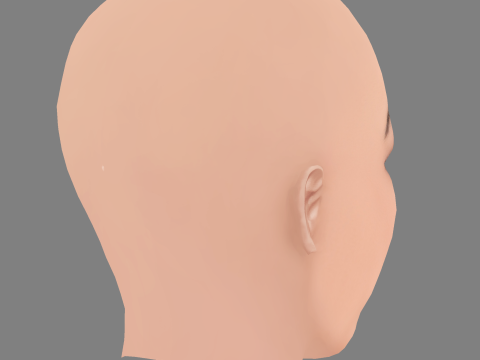 Chloe Bailey Head - 无头发 - 低聚游戏头 3D 模型