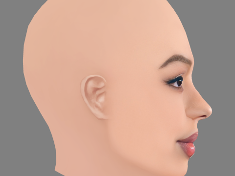 Chloe Bailey Head - 无头发 - 低聚游戏头 3D 模型