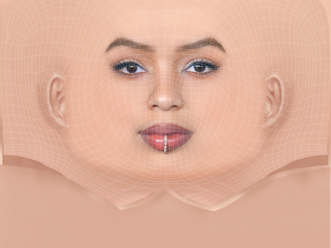 Chloe Bailey Head - 无头发 - 低聚游戏头 3D 模型