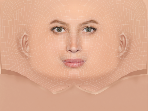 Głowa Christy Turlington - No Hair - Głowa Low Poly do gry Model 3D