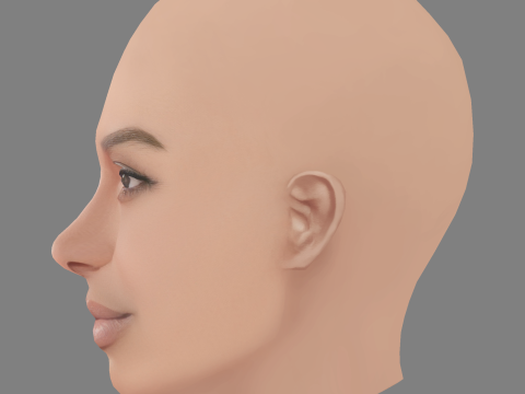 Ciara Head - No Hair - Low poly head for game 3D Model