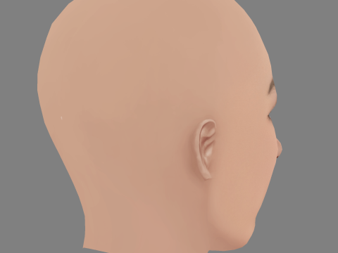 Ciara Head - No Hair - Low poly head for game 3D Model