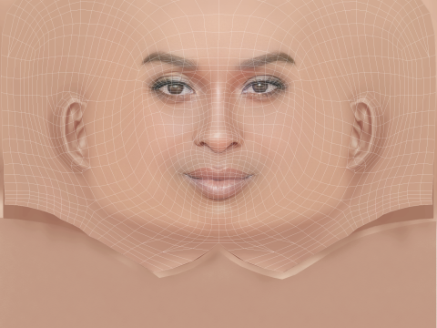 Ciara Head - No Hair - Low poly head for game 3D Model