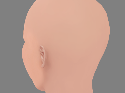 Claudia Gerini Head - No Hair - Low poly head for game 3D Model
