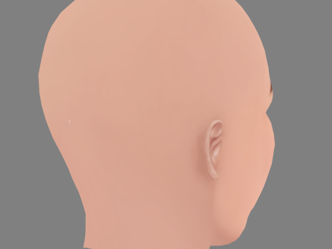 Claudia Gerini Head - No Hair - Low poly head for game 3D Model