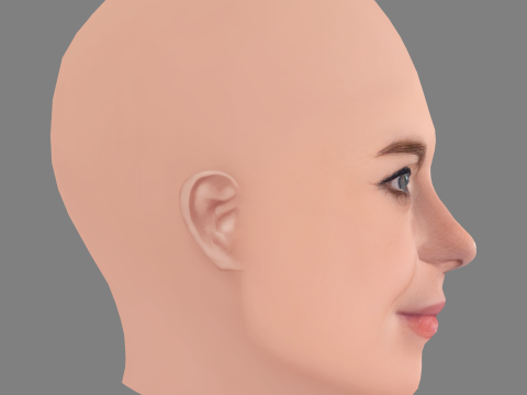 Claudia Gerini Head - No Hair - Low poly head for game 3D Model