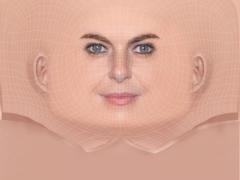 Claudia Gerini Head - No Hair - Low poly head for game 3D Model