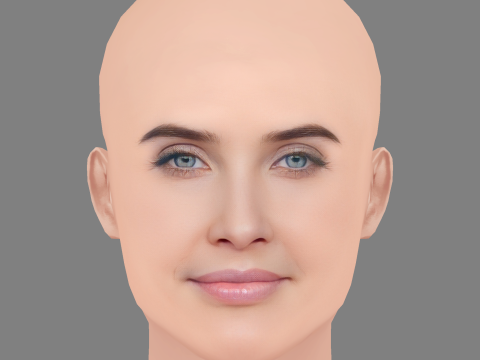 Cobie Smulders Head - No Hair - Low poly head for game 3D Model