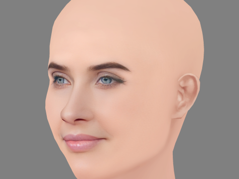 Cobie Smulders Head - No Hair - Low poly head for game 3D Model