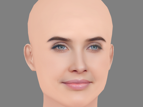 Cobie Smulders Head - No Hair - Low poly head for game 3D Model