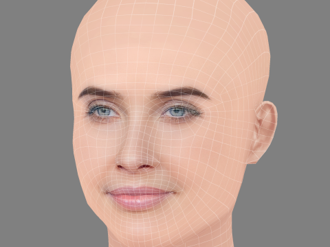 Cobie Smulders Head - No Hair - Low poly head for game 3D Model